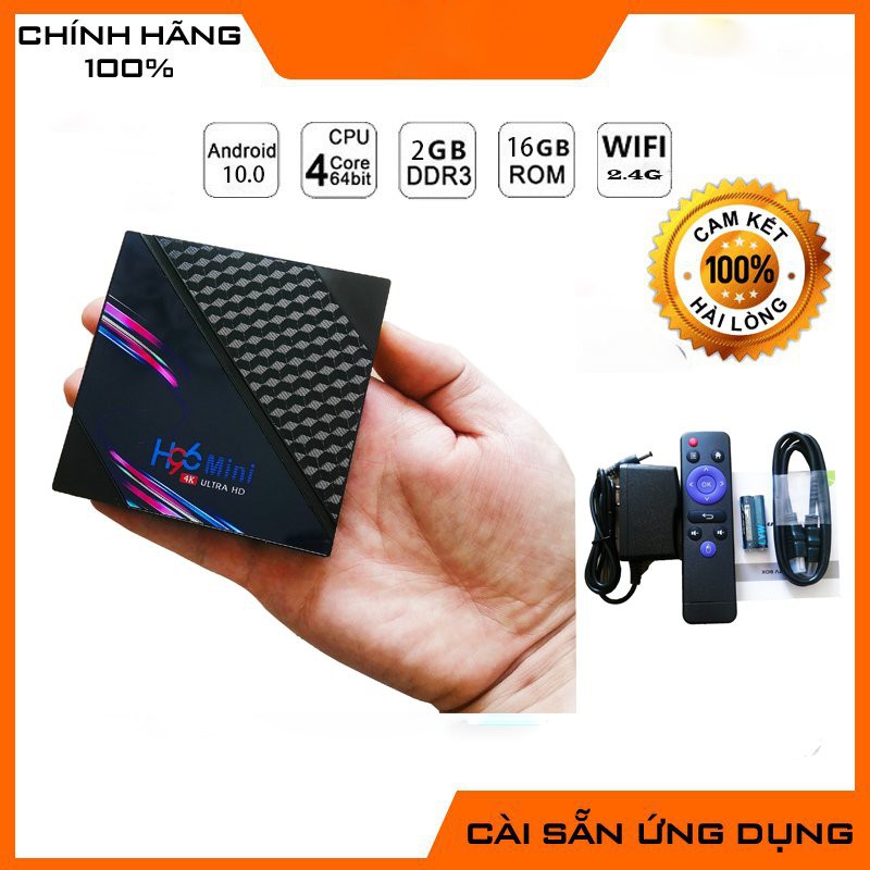 ĐẦU THU TIVI BOX H96MINI  Android 10  Ram 2GB ROM 16GB SIÊU MẠNH GIÁ SIÊU ƯU ĐÃI 2021