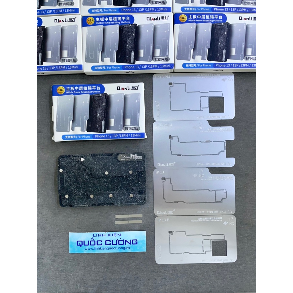 Đế đổ viền chân 4in1 13Mini/13/13P/13PM BGA Qianli (khò gỡ vĩ)