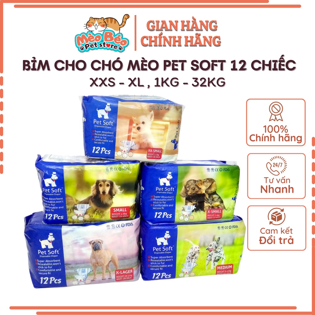 Bỉm quần cho chó Pet Soft - đủ size XXS - XL