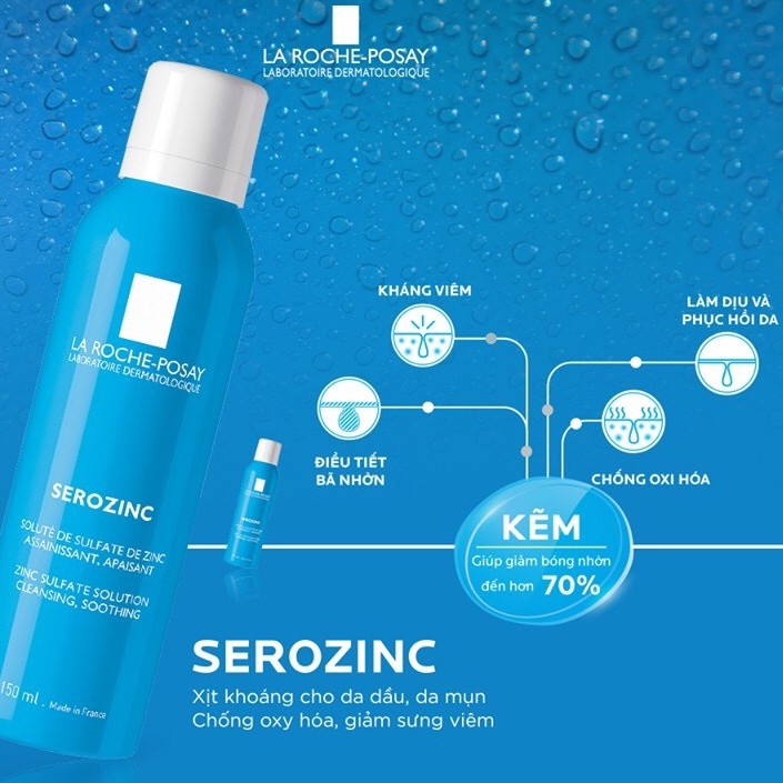 Nước xịt khoáng LA ROCHE-POSAY cho da dầu mụn làm sạch da giảm bóng nhờn Serozinc | BigBuy360 - bigbuy360.vn