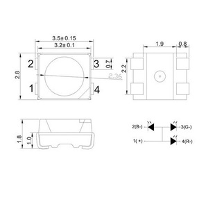 (Set 10 con) LED dán RGB 3528