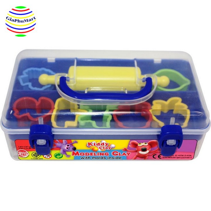 Hộp Đất Nặn Kiddy Clay - 7 Màu Kèm Khuôn