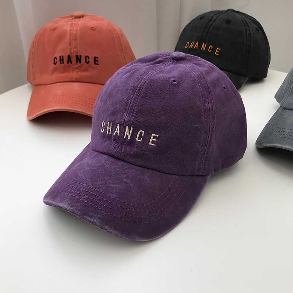 Mũ lưỡi trai bằng cotton thêu chữ phong cách vintage đơn giản cho nam và nữ