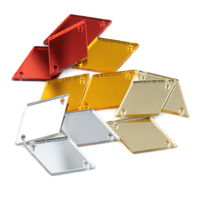 Set 30 Hạt Đá Acrylic Tráng Gương 15 * 25mm 25 * 41mm Dùng Trang Trí Quần Áo