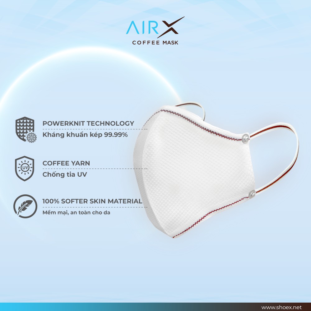 Khẩu trang vải cafe kháng khuẩn, phân hủy sinh học, chống tua UV COFFEE MASK AIRX