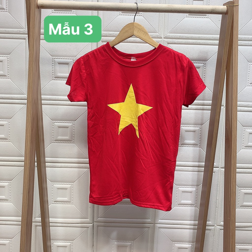 1B15 Áo thun lá cờ đỏ sao vàng Việt Nam áo cổ động thể thao bóng đá 2021