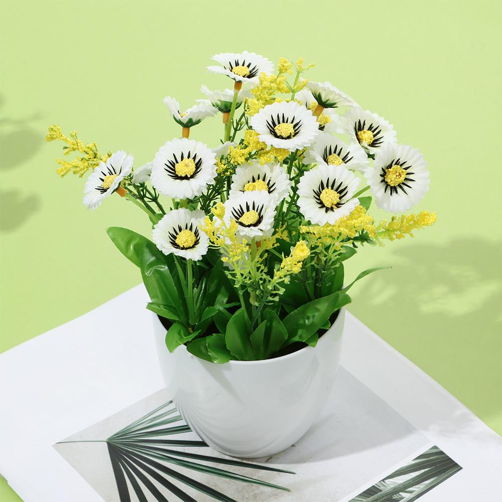 KUNHEV Chậu Hoa Mẫu Đơn Nhân Tạo Màu Sắc Tươi Sáng Để Bàn Trang Trí