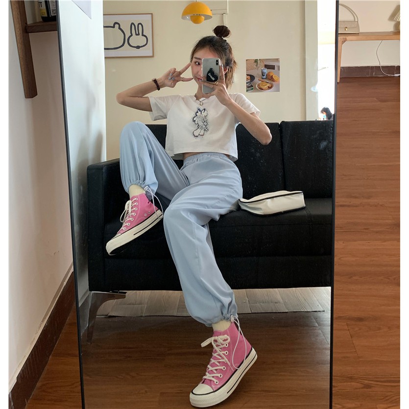 Xiaozhainv Quần Thể Thao Lưng Thun Co Giãn Thoải Mái Dành Cho Nữ