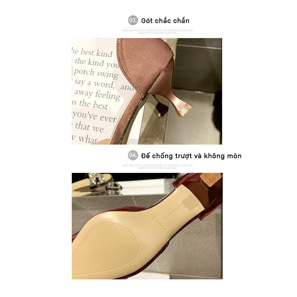 Giày Cao Gót 💖𝑭𝑹𝑬𝑬𝑺𝑯𝑰𝑷💖 Giày Nữ Mũi Nhọn Gót Cao 3cm Siêu Xinh Thanh Lịch ST17 - Mery Shoes