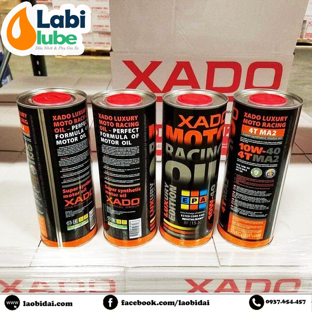 Bán 1,1 Lít Nhớt Xado Racing 10w40 - Nhớt Ester Full Tổng Hợp Cao Cấp Cho Xe Máy, Moto, Phục Hồi Động Cơ Như Mới