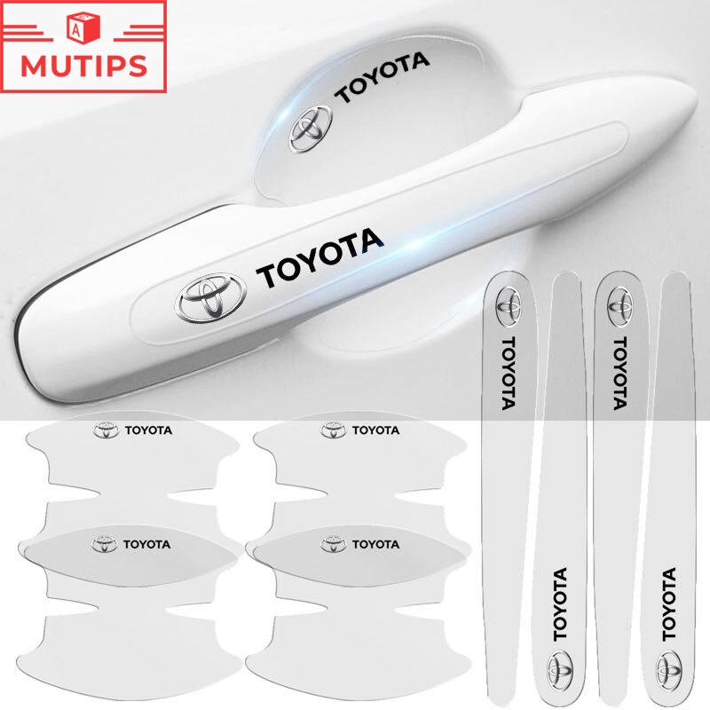 Bộ 8 Miếng Dán Trong Suốt Bảo Vệ Tay Nắm Cửa Xe Hơi Toyota Calya Razie Yaris Wish Corolla Cross Avanza Rush Kijiang Innova