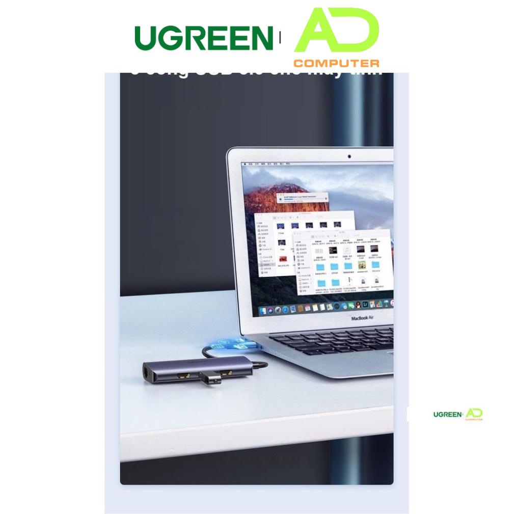 Bộ chia USB 3.0 ra 3 cổng USB 3.0 + Lan Gigabit 1000Mbps Ugreen 60719