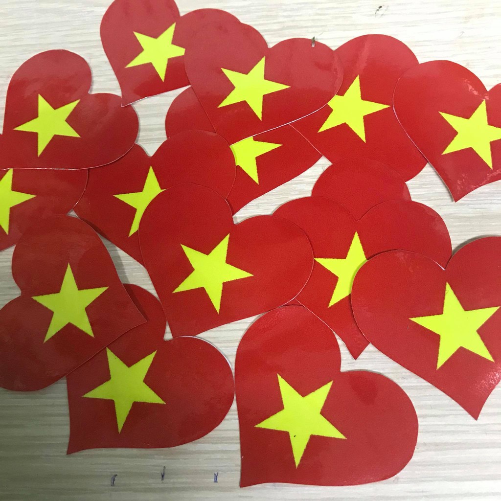 Combo 8 cái sticker dán má cờ / trái tim Việt Nam
