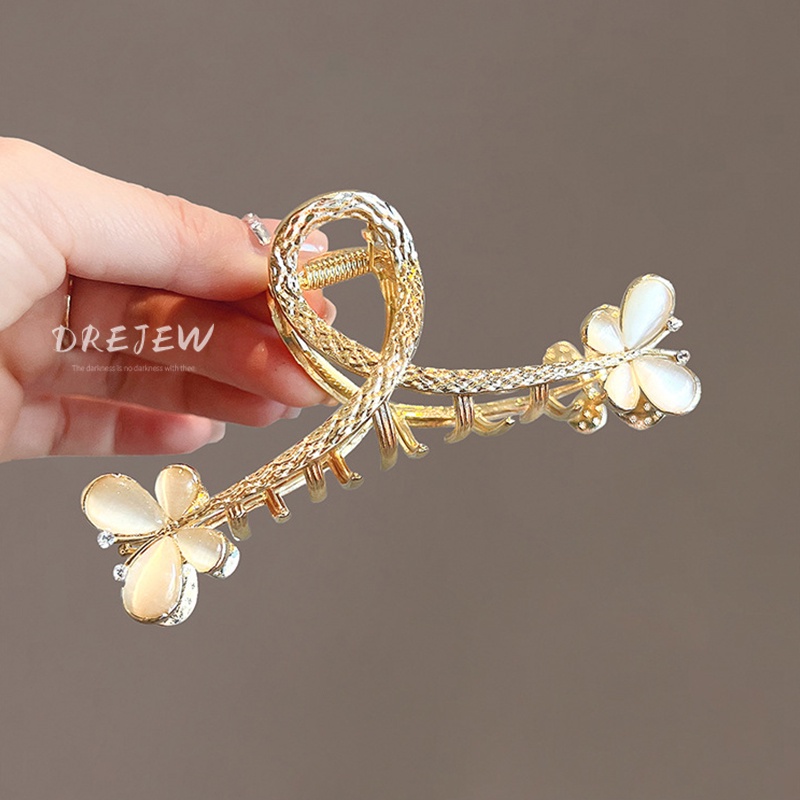 Kẹp tóc DREJEW hình bướm đính đá opal thiết kế thời trang Hàn Quốc cho nữ