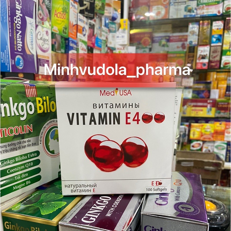 Viên uống Vitamin E 400 - Đỏ (hộp 100 viên)