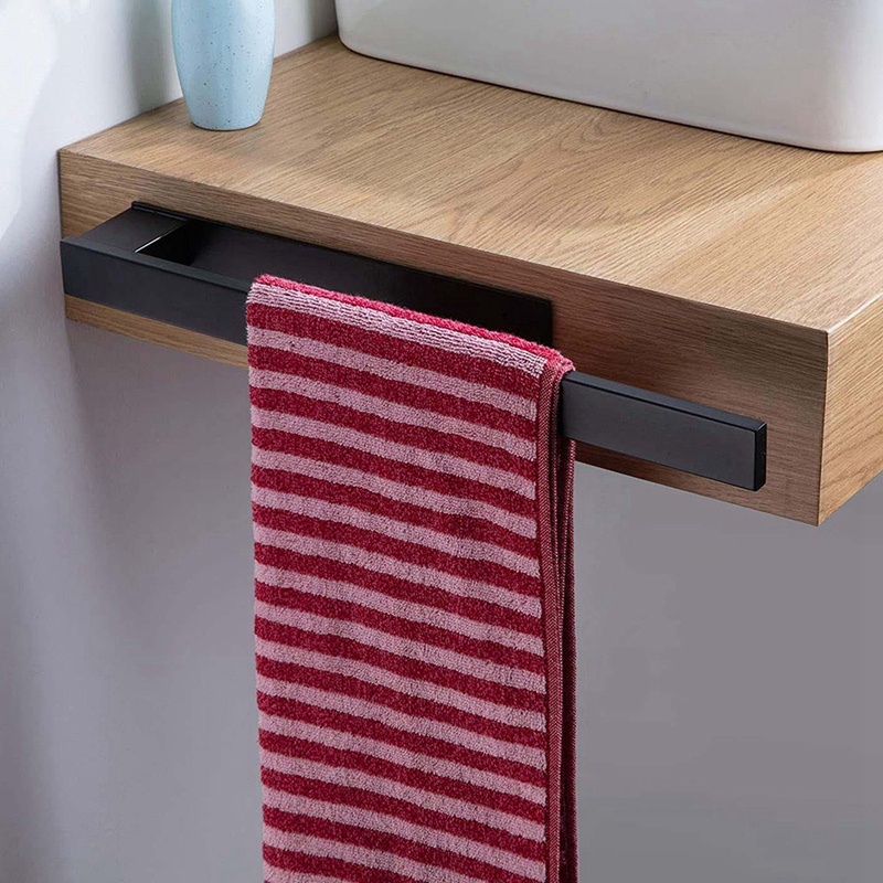 Giá Treo Khăn Bằng Thép Không Gỉ Màu Đen 39cm Tiện Dụng Cho Nhà Tắm