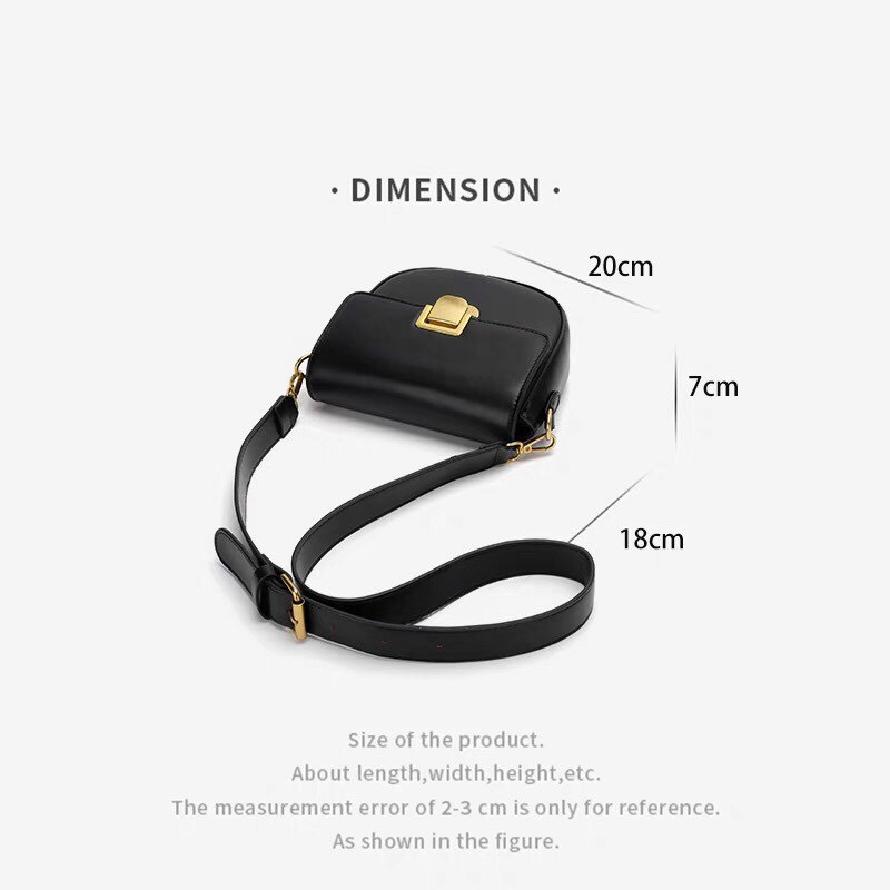 Túi đeo chéo da lì khóa vuông dáng bầu quai da đeo chéo bản lớn cao cấp 1060