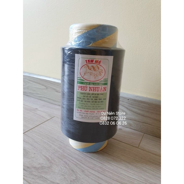 Chỉ Tơ Vắt Sổ 150, 75 Hiệu Tam Mã Ống 1/2Kg Trắng Đen.