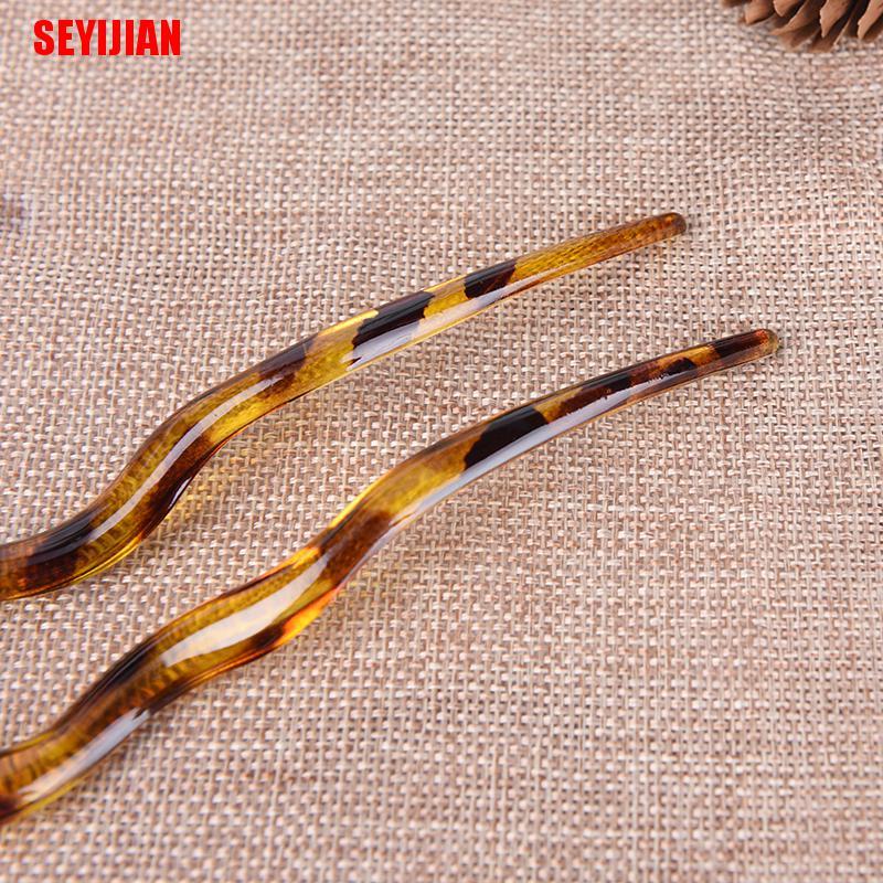 Trâm Cài Tóc Chữ U Bằng Nhựa Resin Phong Cách Retro Cho Nữ