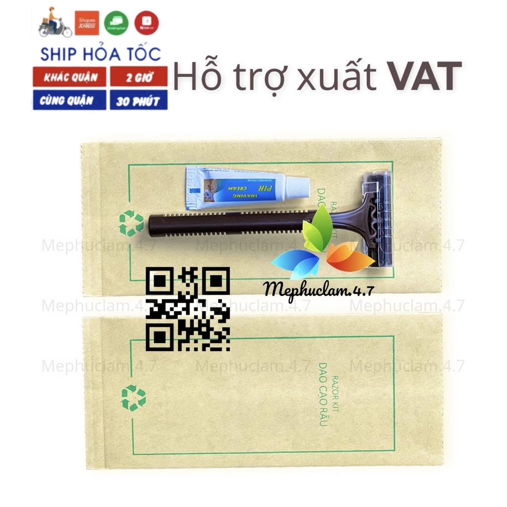 100 dao cạo râu nâu đóng túi Karaft cho khách sạn, resort, homestay, villa...nhận in logo theo yêu cầu.