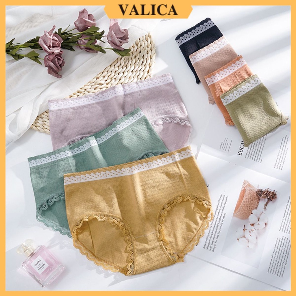 Quần lót nữ cotton - Quần lót cao cấp đai chấm bi độc lạ kháng khuẩn tốt VALICA L13