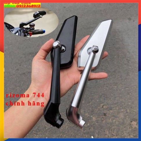 Gương kính chiếu hậu rizoma 744 chân gương xéo có zon (giá 1 chiếc)