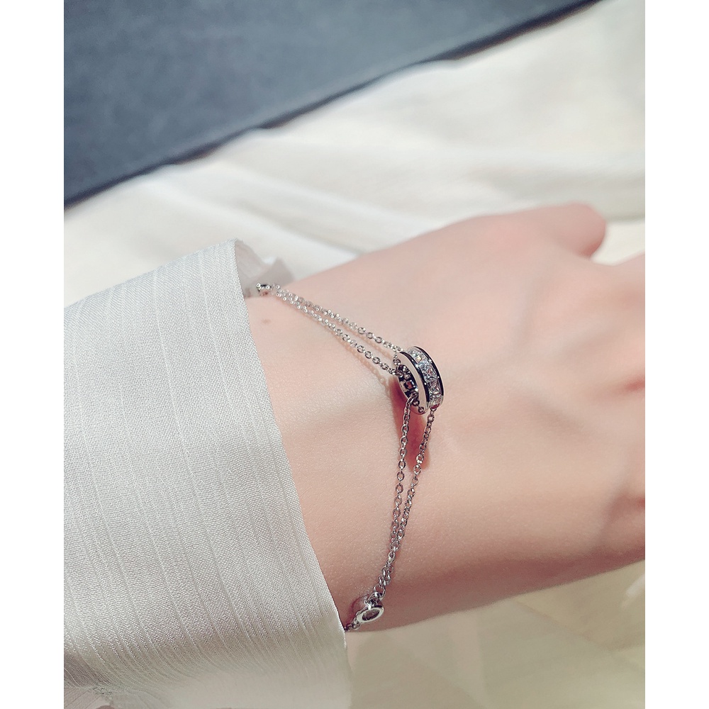Vòng Tay Mạ Vàng 18k Đính Đá Zircon Đơn Giản Thời Trang Cho Nữ