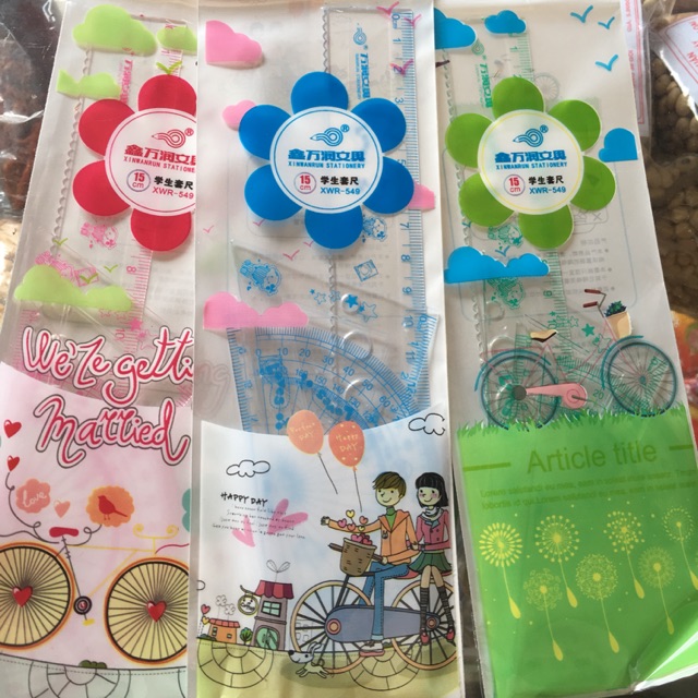 Bộ eke , thước kẻ , đo độ loại đẹp
