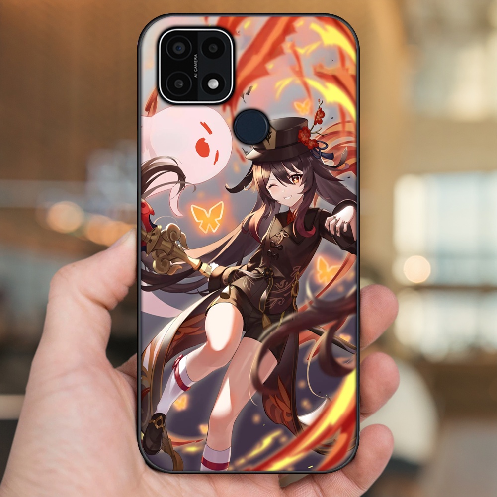 Ốp lưng Oppo A15, A15s viền đen in hình Hutao Genshin Impact