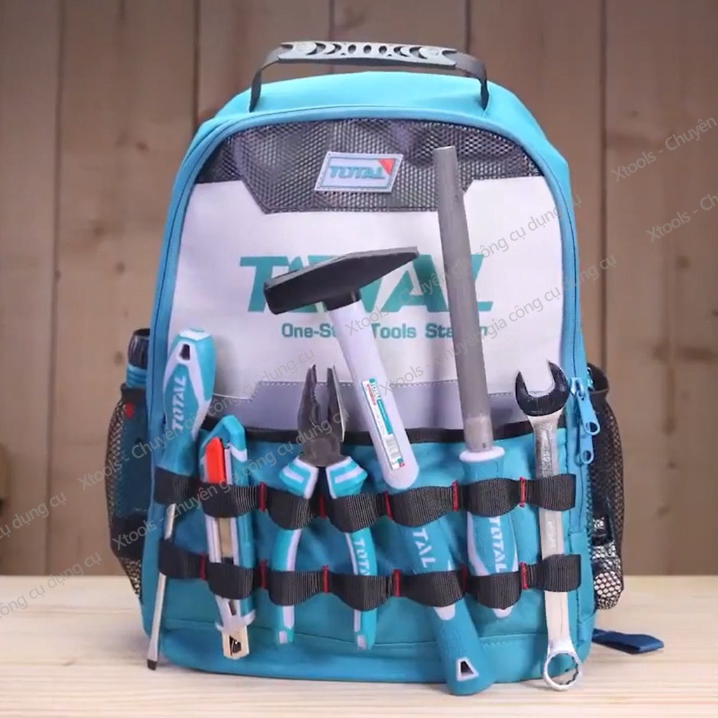 Balo đựng đồ nghề đeo lưng đăng năng nhiều ngăn TOTAL THBP0201 balo đựng máy tính, dụng cụ, phụ kiện, đồ nghề, máy móc
