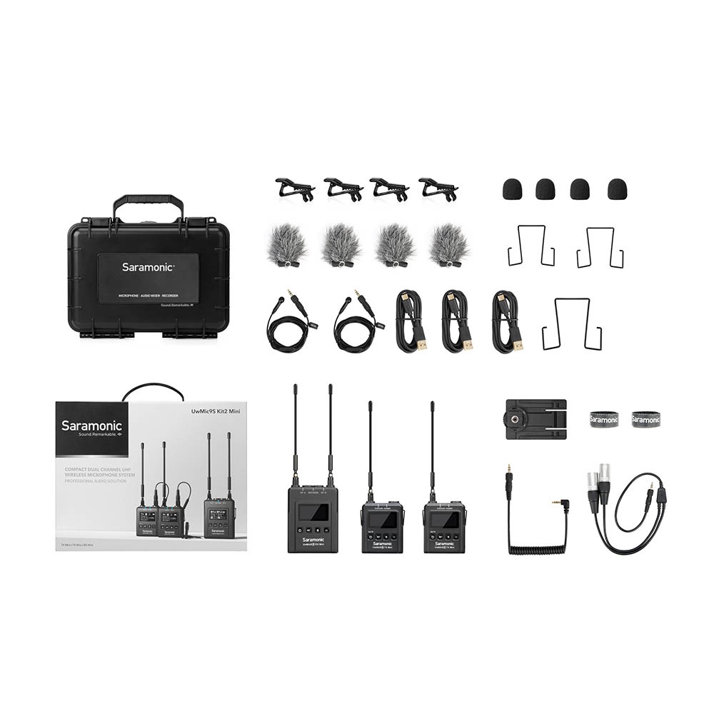 Bộ Micro Thu Âm Không Dây Saramonic UwMic9S Kit 2 Mini -Sáng Tạo Nội Dung, Làm Phim, Vlog -Bảo Hành Chính Hãng 24 Tháng