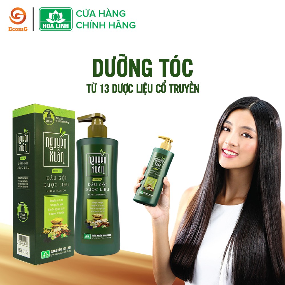 Dầu gội thảo mộc giúp phục hồi tóc hư tổn cho mái tóc mền mại suôn mượt - Nguyên Xuân xanh