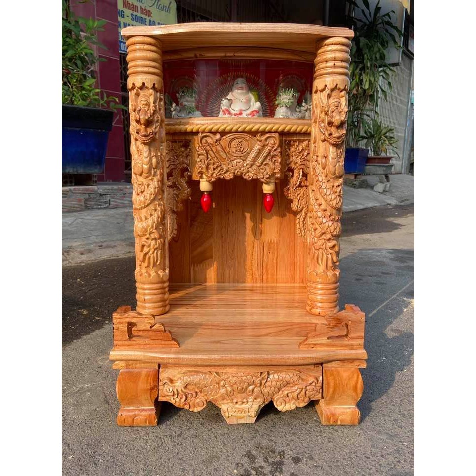 Bàn thờ thần tài ông địa có hộp đèn 42 x 68cm - TUTHOTHANTAI.VN