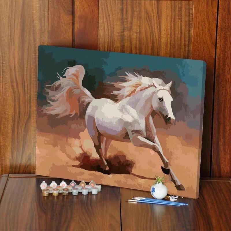 Tranh Sơn Dầu Tô Màu Số Hoá - MÃ ĐÁO THÀNH CÔNG - Có Khung, 03 Cọ Tô, Móc Treo