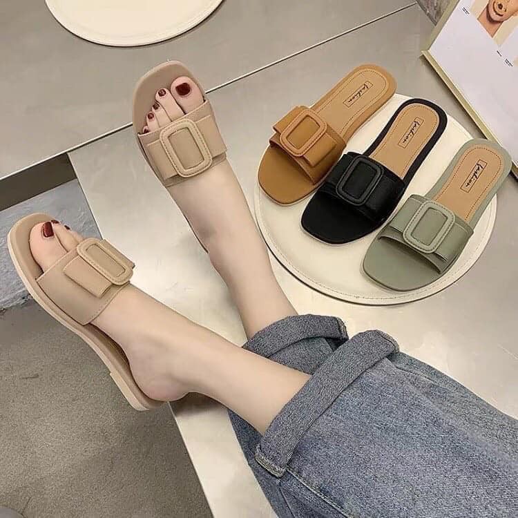 [Mã FASHIONT4WA2 giảm 10K đơn 50K] ♥ Dép Lê Nữ Đính Nơ Chữ Fashion Loại Đẹp - Y111