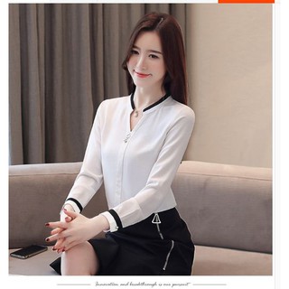 ❣️FREESHIP❣️ ÁO CỔ TRỤ PHỐI VIỀN  - Hàng thiết kế chuẩn [ao nu dep]