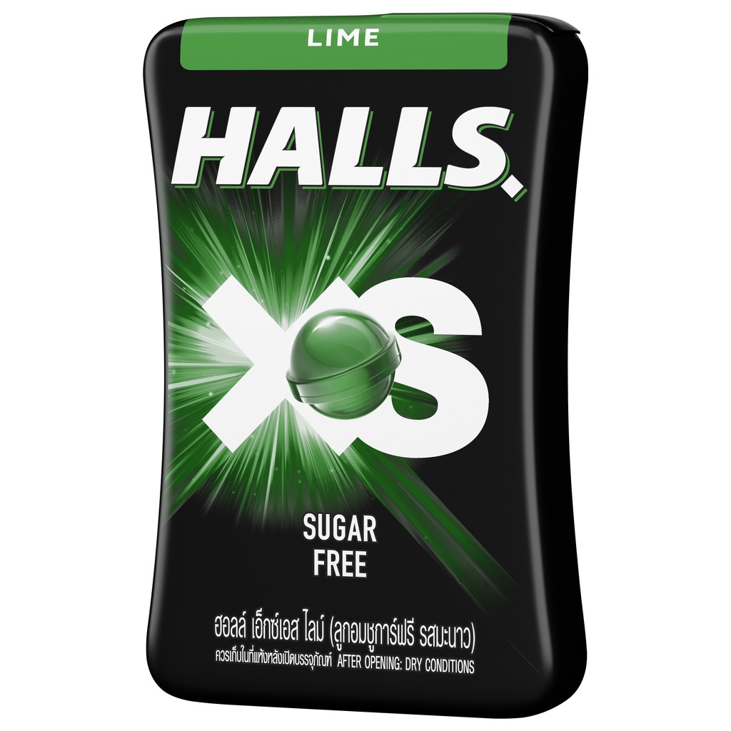 Combo 4 Hộp Kẹo Ngậm Không Đường Halls Xs Hương Chanh - Bạc Hà - Mật Ong - Redbull (13.8g - 15g/hộp)