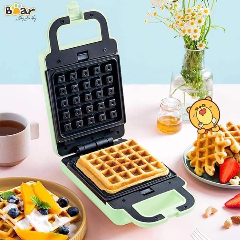 Máy Nướng Bánh Mì Kẹp Nướng Bánh Sandwich Làm Bánh Waffle, Rán Trứng Xúc Xích Bear DBC-P06N2 (Bảo hành 18 tháng)