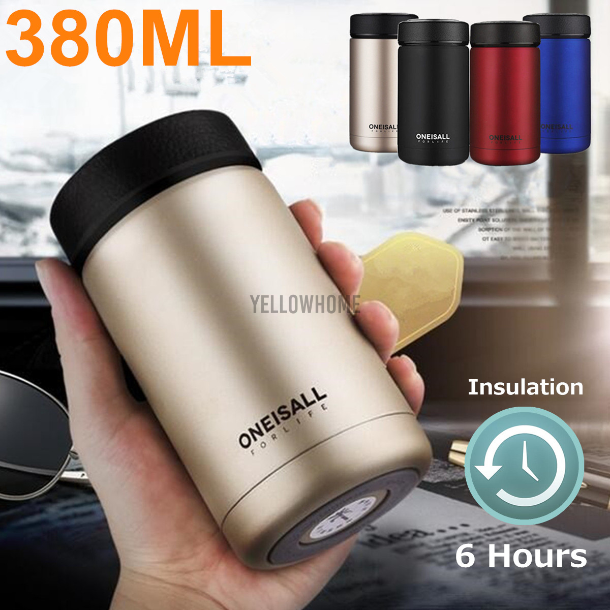 400ml Stainless Steel Vacuum Flask Water Bottle Thermos Coffee Travel Mug Cup