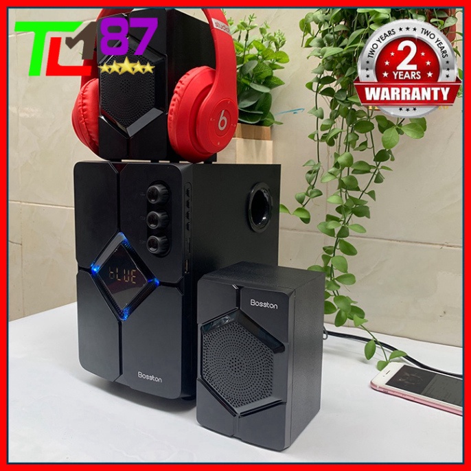 Loa Máy Tính PC Laptop Để Bàn Công Suất Lớn Bluetooth 2.1 BOSSTON T1800 Đèn LED RGB - Loa Nghe Nhạc Mini Có Dây Gaming