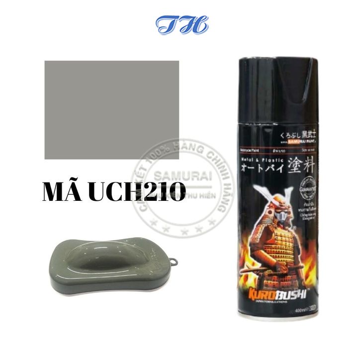 Sơn Xịt Samurai chuyên dùng cho xe máy sơn lót UCH210* màu xám chống cháy, chống rạn nứt, vòi xịt chống chảy