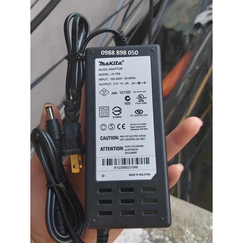 Dailyphukien192 Sạc pin máy khoan cầm tay Makita 21V 2A xịn bảo hành 12 tháng