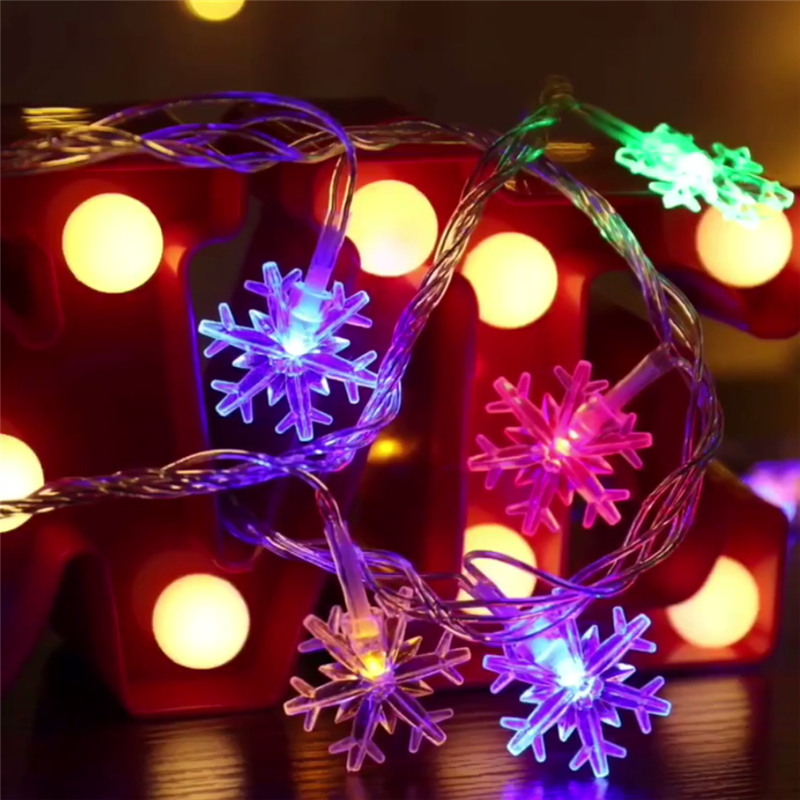Dây đèn led hình bông tuyết xinh xắn dùng trang trí lễ giáng sinh