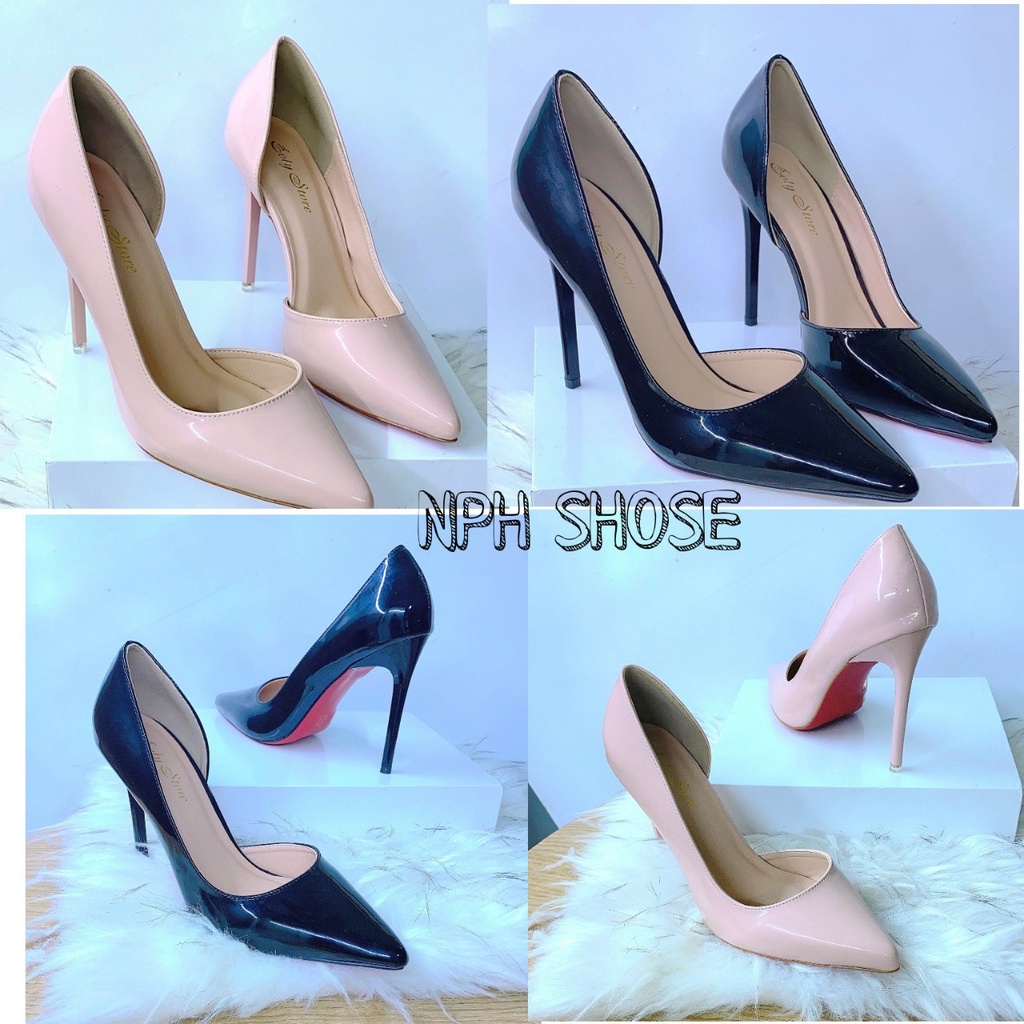 Giày Cao Gót Mũi Nhọn Hở Eo Bít Mũi FORM Chuẩn Đẹp 9 Phân, Giày Bít Mũi Nữ (NPH SHOSE) XL531