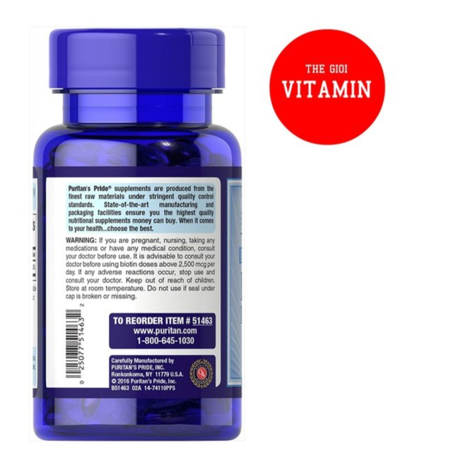 Giảm tóc gãy rụng, giúp mọc tóc, kiềm dầu cho da nhờn Ultra Mega Biotin 10.000mcg 50 viên Puritan's Pride | BigBuy360 - bigbuy360.vn