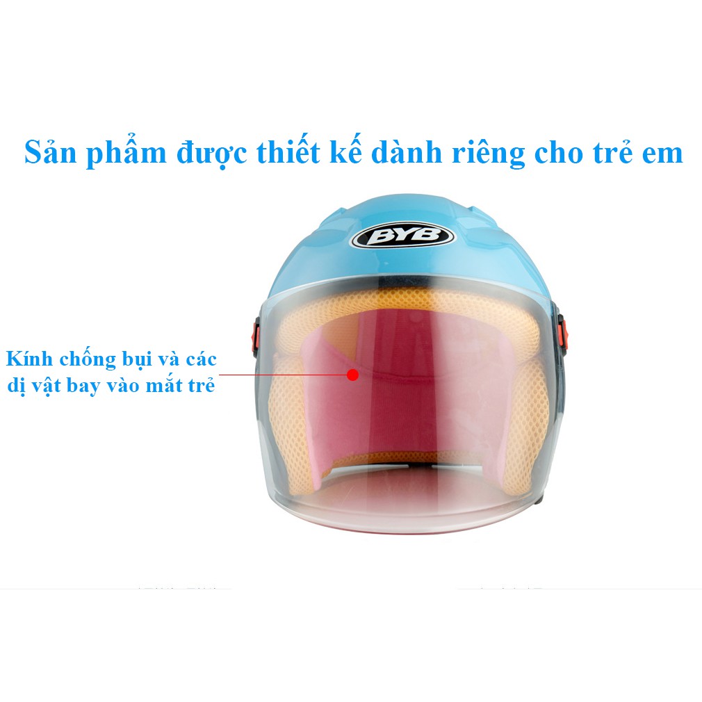 Mũ bảo hiểm trẻ em 3/4 Hạng trung BYB 802