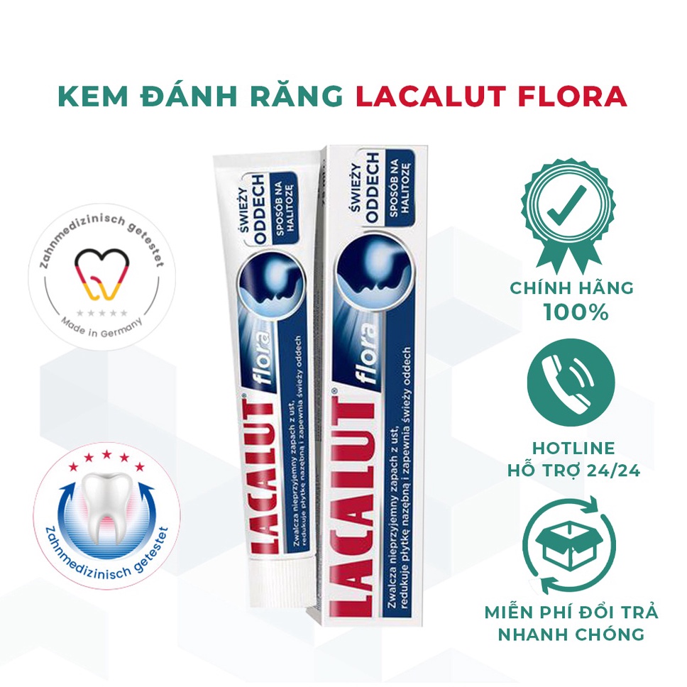 Kem đánh răng Lacalut Flora giúp thơm miệng, sảng khoái, ngăn ngừa sâu răng