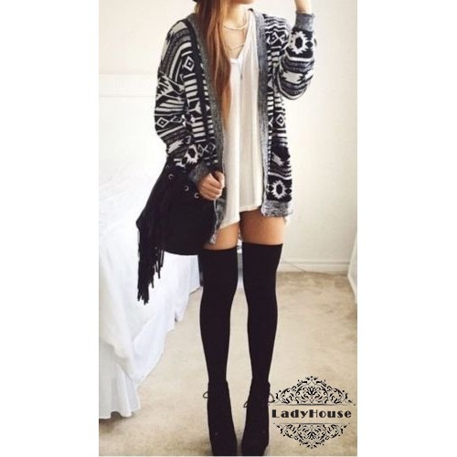 Women Knit Cotton Over The Knee Long Socks Thigh High Stocking Socks