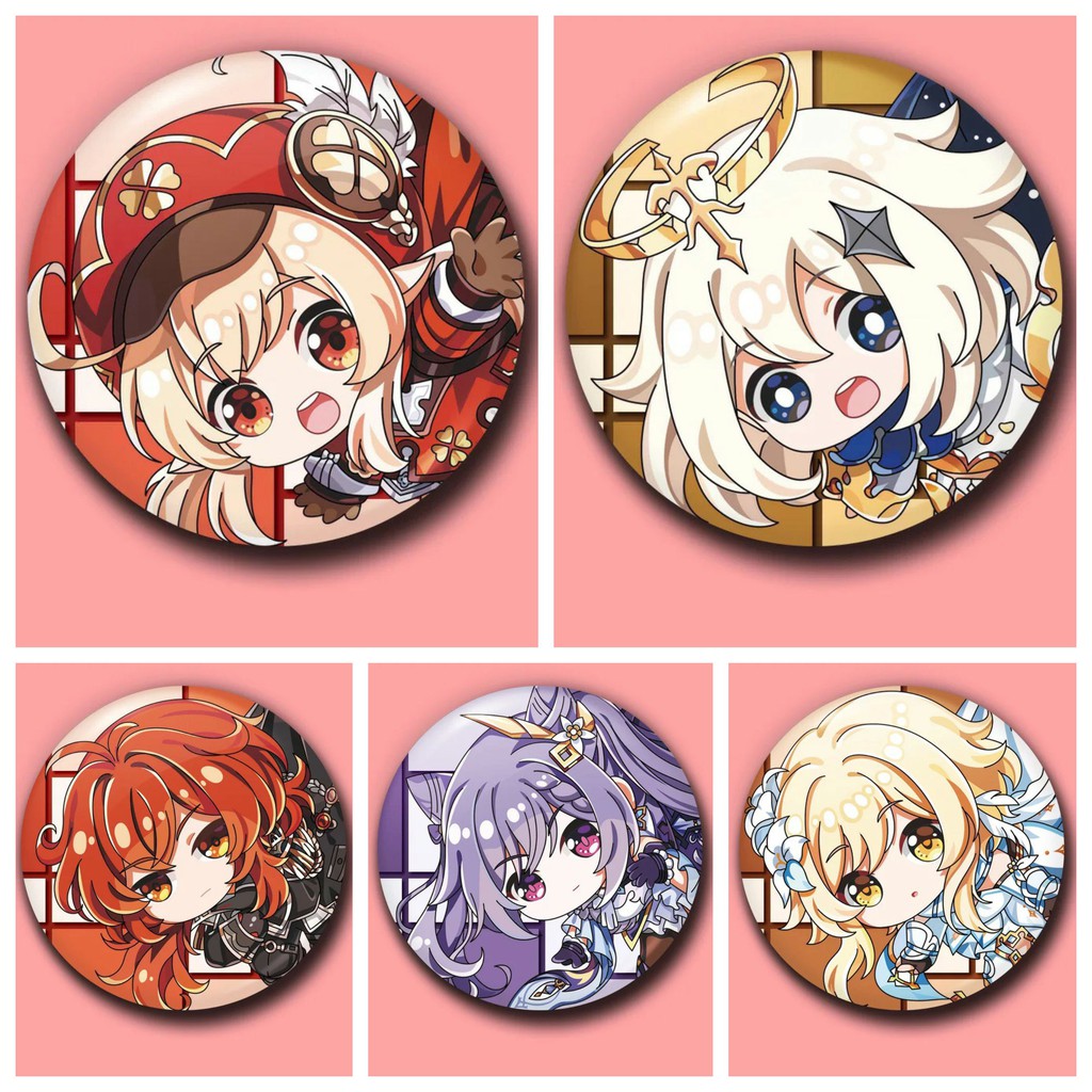 Huy hiệu cài áo IN HÌNH Genshin Impact game chibi dễ thương tiện lợi m2