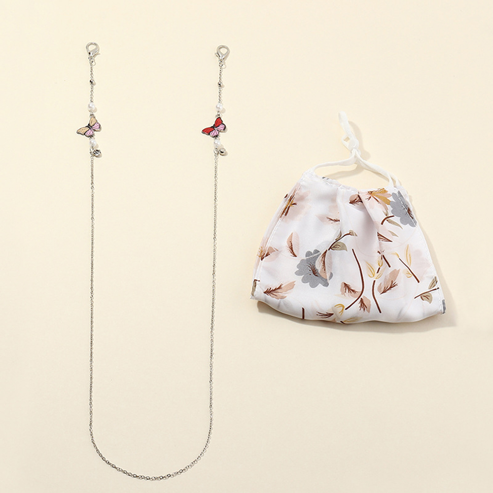 Dây đeo mắt kính / khẩu trang chống thất lạc họa tiết đính hạt hình bướm tiện dụng